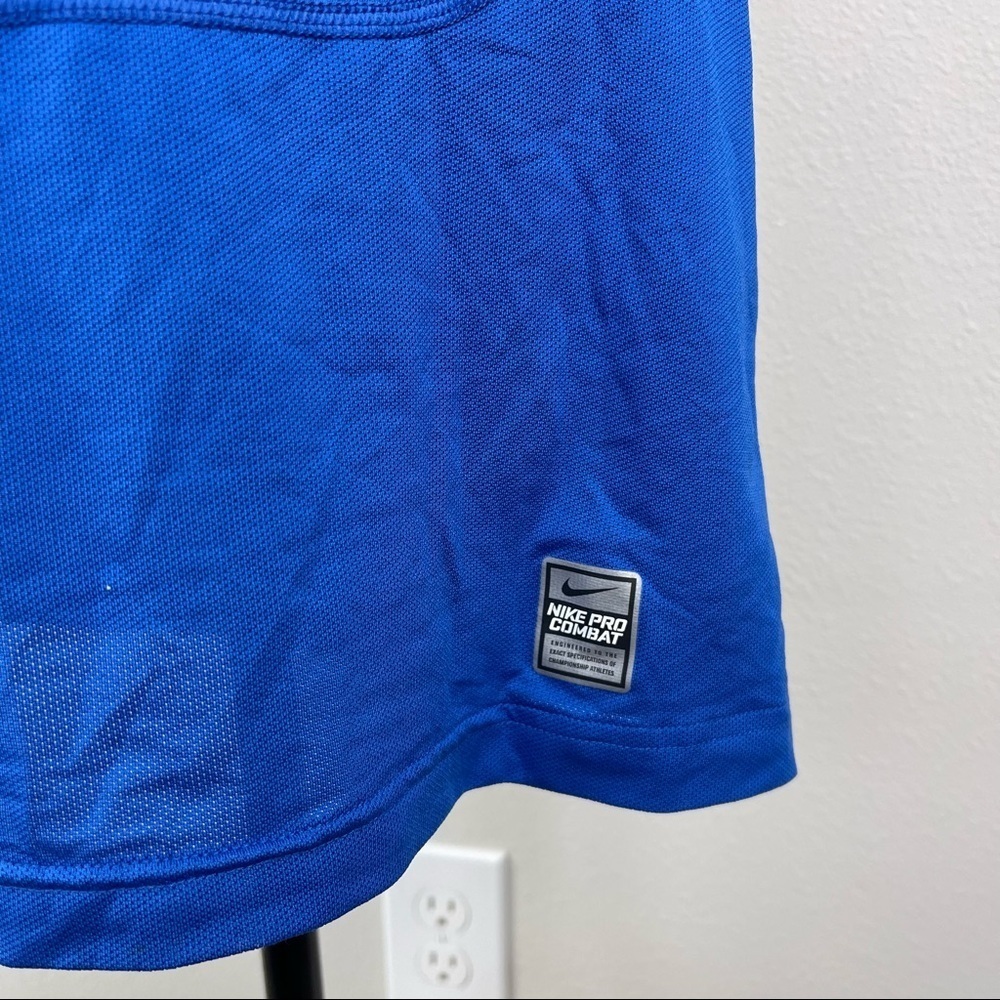 ✅ Nike Pro Combat Dri Fit Compression Cut Out Back blue tee shirt for women XXL - Picture 12 of 14